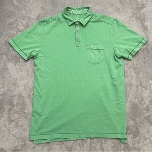 Tommy Bahama Polo Shirt Green Pima Cotton Short Sleeve Mens Size Medium Casual